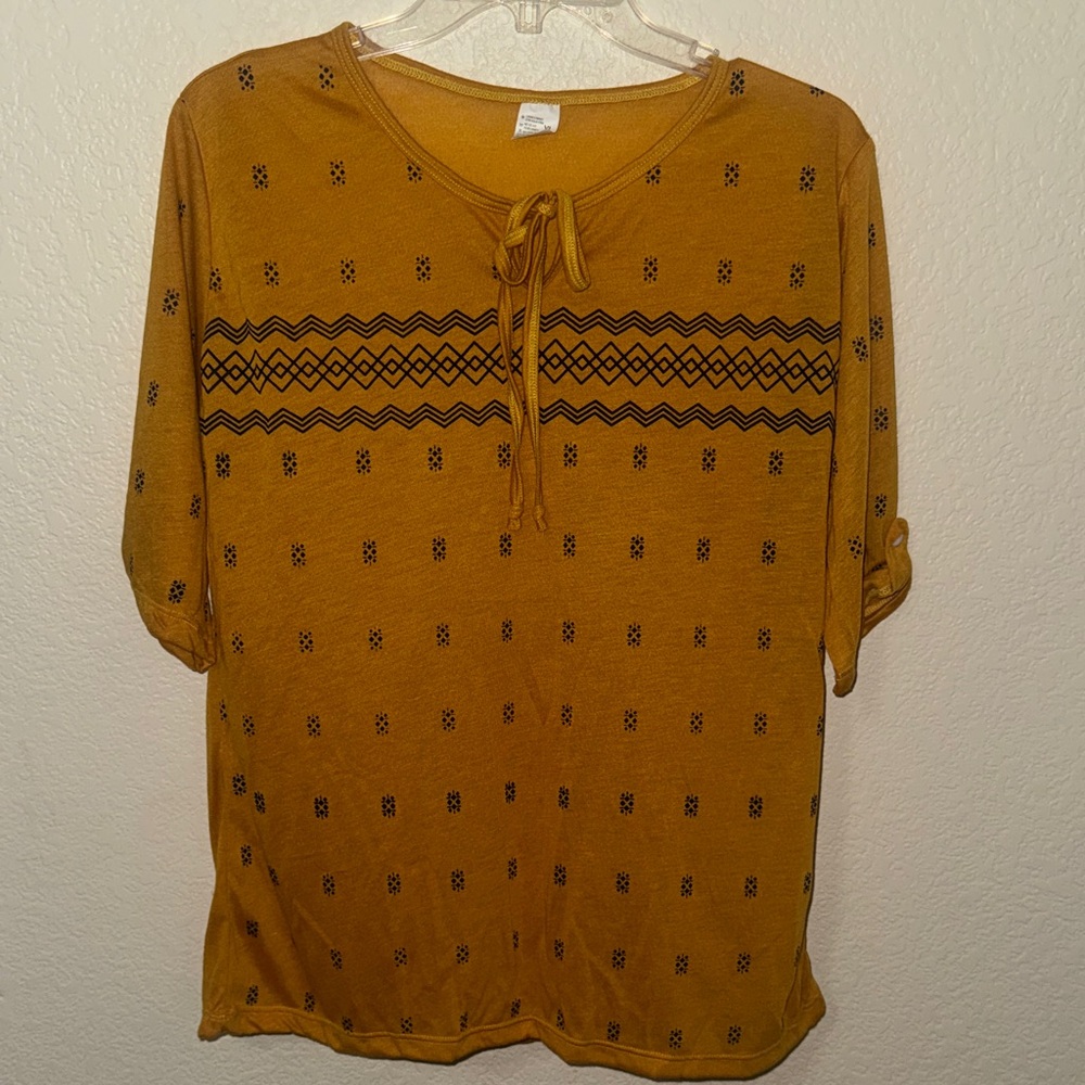 Mustard Patterned Women's Top